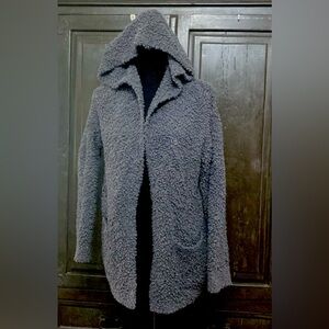 Pink Rose Gray/ Charcoal SHERPA Cardigan - size Small